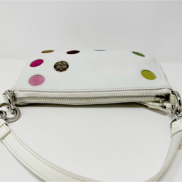 Coach White Shoulder Bag with Multicolor Dots - Picture 3 of 9